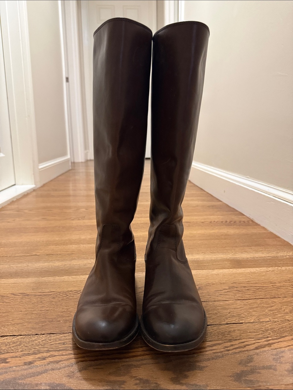 Frye Women's RidingLeather Boots - Dark Brown